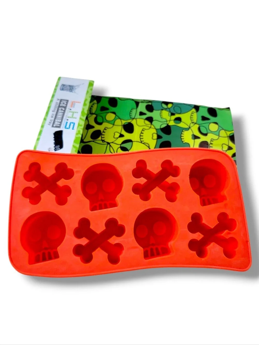 Ice Cannibal | LHS | NWT Red Skull & Crossbones Silicone Ice Tray Mold